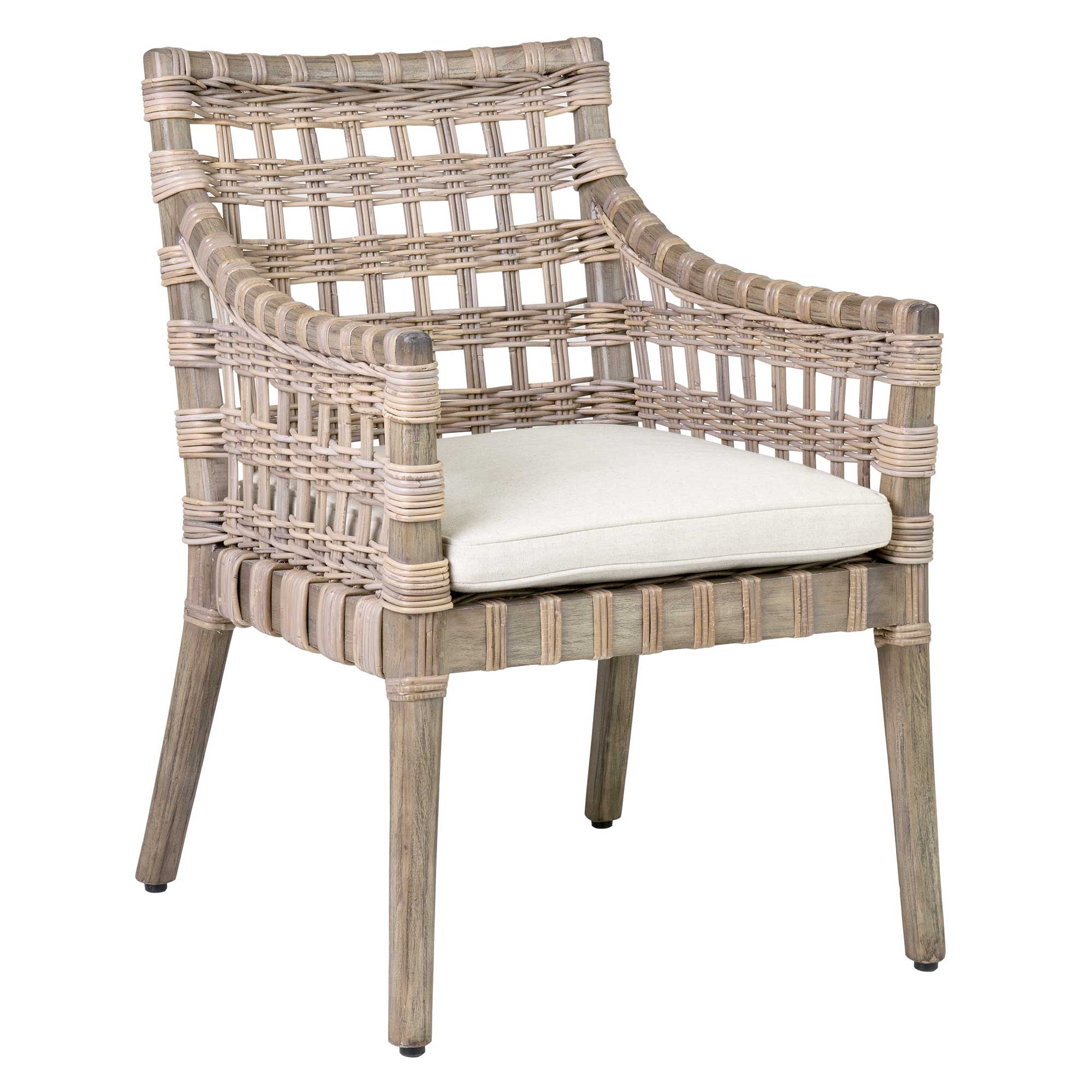 OC-58107_001 Danae Handwoven Rattan and Mahogany Accent Chair - Image 1