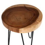 Kai Teak Wood Slab Accent Table with Metal Hairpin Legs - Image 3
