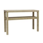 Riley Rectangular Raffia Wrapped Console Table with Shelf