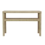 Riley Rectangular Raffia Wrapped Console Table with Shelf - Image 3