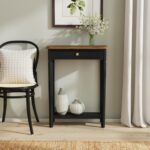 Charlotte Bayur Wood Console Table with Storage Drawer - Image 10