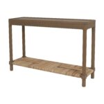 Asura Bayur Wood Console Table with Woven Rush Shelf