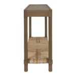 Asura Bayur Wood Console Table with Woven Rush Shelf - Image 3