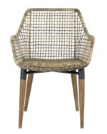 Claude Woven Rattan Outdoor Accent Chair - Image 3