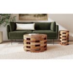 Lorena Round Solid Teak Wood Accent Table - Image 7
