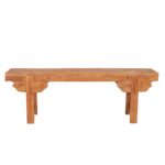 Delia Hand-Carved Solid Wood Bench - Image 3