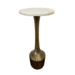 Alto Round Textured Metal Martini Accent Table - Image 2