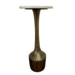 Alto Round Textured Metal Martini Accent Table - Image 6