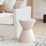 Clara Hourglass Solid Mango Wood Scalloped Accent Table - Image 2