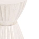Clara Hourglass Solid Mango Wood Scalloped Accent Table - Image 4