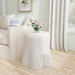 Betty Skirted Handwoven Rattan Accent Table - Image 6