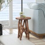 Eli Hand-Carved Solid Wood Side Table with Twig Base - Image 6