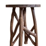 Eli Hand-Carved Solid Wood Side Table with Twig Base - Image 5