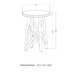 Eli Hand-Carved Solid Wood Side Table with Twig Base - Image 13