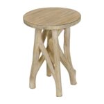 Eli Hand-Carved Solid Wood Side Table with Twig Base - Image 10