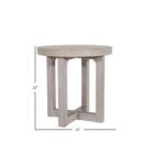 Christie Round Bayur Wood Cross-Base Side Table - Image 3