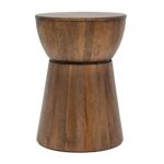 Cinched Drum Solid Mango Wood Side Table