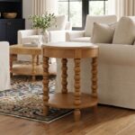 Elanor Round Turned Leg Side Table With Shelf - Image 2