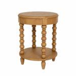 Elanor Round Turned Leg Side Table With Shelf - Image 6