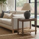 Asura Bayur Wood Side Table with Woven Rush Shelf - Image 2