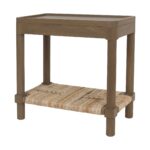 Asura Bayur Wood Side Table with Woven Rush Shelf - Image 3