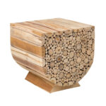 Harper Stacked Solid Teak Wood Accent Table