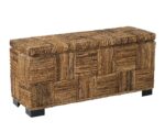 Daria Handwoven Abaca Upholstered Storage Bench