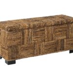 Daria Handwoven Abaca Upholstered Storage Bench