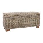 Daria Handwoven Abaca Upholstered Storage Bench - Image 11
