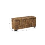 Daria Handwoven Abaca Upholstered Storage Bench - Image 16