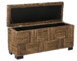 Daria Handwoven Abaca Upholstered Storage Bench - Image 3