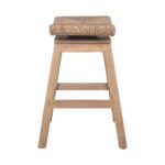 Joyce Swivel Solid Teak and Woven Abaca Counter Stool - Image 8