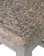Joyce Swivel Solid Teak and Woven Abaca Counter Stool - Image 5