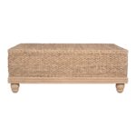 Delilah Handwoven Abaca and Mahogany Storage Coffee Table - Image 4