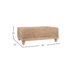 Delilah Handwoven Abaca and Mahogany Storage Coffee Table - Image 11