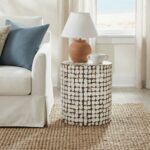 Mila Round Recycled Coconut Shell Accent Table