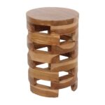 Lorena Round Solid Teak Wood Accent Table - Image 2