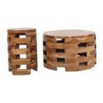 Lorena Round Solid Teak Wood Accent Table - Image 6