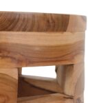 Lorena Round Solid Teak Wood Accent Table - Image 4