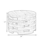 Lorena Round Solid Teak Wood Coffee Table - Image 8
