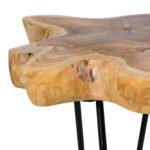 Skye Live Edge Solid Teak Wood Accent Table - Image 5