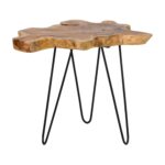 Skye Live Edge Solid Teak Wood Accent Table - Image 3