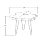Skye Live Edge Solid Teak Wood Accent Table - Image 9