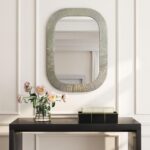 Eva Textured Metal Rectangular Wall Mirror, 26"