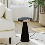 Kayu Round Petrified Wood Pedestal Accent Table - Image 2
