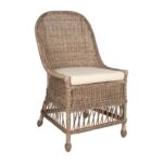 Marietta Curved Back Handwoven Rattan Dining Chair - Image 7