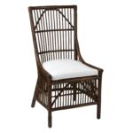 Edie Handwoven Rattan Dining Chair with Cushion, Set of 2 - Image 3