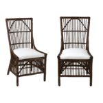 Edie Handwoven Rattan Dining Chair with Cushion, Set of 2 - Image 2