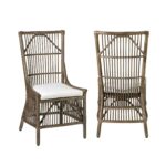 Edie Handwoven Rattan Dining Chair with Cushion, Set of 2 - Image 7