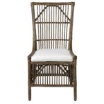 Edie Handwoven Rattan Dining Chair with Cushion, Set of 2 - Image 8